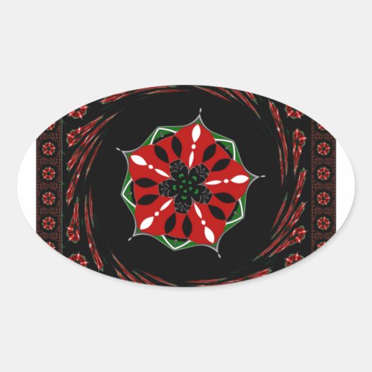 Mooie Roze Blauw Wit Harten van Liefde Ontwerp Ovale Sticker (Voorkant)