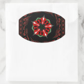 Mooie Roze Blauw Wit Harten van Liefde Ontwerp Ovale Sticker (Tas)