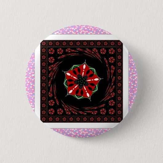 Mooie Roze Blauw Wit Harten van Liefde Ontwerp Ronde Button 5,7 Cm (Voorkant)