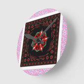 Mooie Roze Blauw Wit Harten van Liefde Ontwerp Ronde Klok (Hoek)