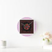 Mooie Roze Blauw Wit Harten van Liefde Ontwerp Ronde Klok (Huis)