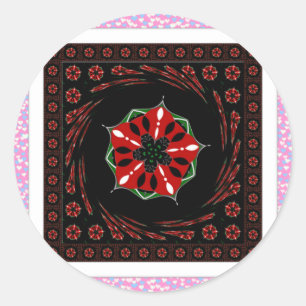 Mooie Roze Blauw Wit Harten van Liefde Ontwerp Ronde Sticker