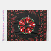 Mooie Roze Blauw Wit Harten van Liefde Ontwerp Theedoek (Horizontaal)