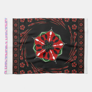 Mooie Roze Blauw Wit Harten van Liefde Ontwerp Theedoek