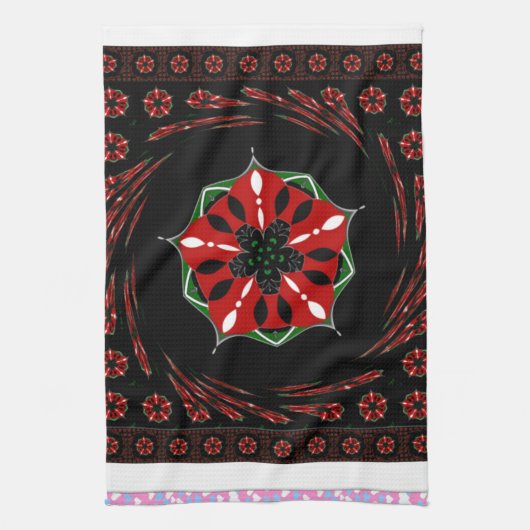 Mooie Roze Blauw Wit Harten van Liefde Ontwerp Theedoek (Verticaal)