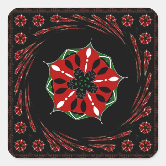 Mooie Roze Blauw Wit Harten van Liefde Ontwerp Vierkante Sticker (Voorkant)