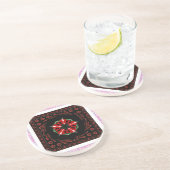 Mooie Roze Blauw Wit Harten van Liefde Ontwerp Zandsteen Onderzetter (Zijkant)