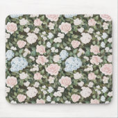 Mooie Roze Blauwe Bloemen Muismat (Voorkant)