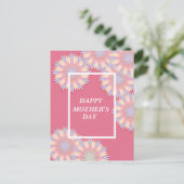 Mooie roze blauwe Moederdag Feestdagenkaart (Staand voorkant)