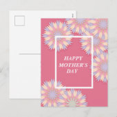 Mooie roze blauwe Moederdag Feestdagenkaart (Voorkant / Achterkant)