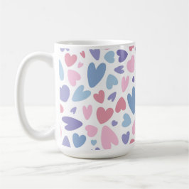 MOOIE ROZE BLAUWE PAARSE VALENTIJN DAG HARTJES KOFFIEMOK