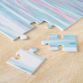 Mooie Roze & Blauwe Vrikshasana Yoga Puzzel (Zijkant)