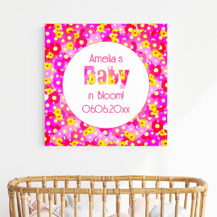 Mooie Roze Bloem Baby Shower Welkom Poster