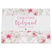 Mooie Roze Bloem Bruidsmeisje Groot Cadeauzakje (Voorkant)