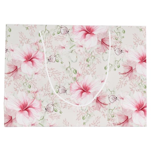 Mooie Roze Bloem Bruidsmeisje Groot Cadeauzakje (Achterkant)