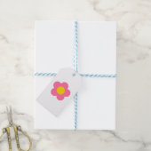 Mooie roze bloem cadeaulabel (Met Touw)