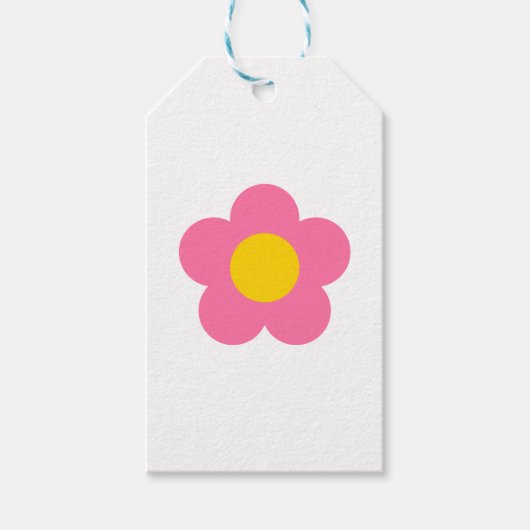 Mooie roze bloem cadeaulabel (Voorkant)