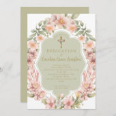 Mooie roze bloem Christelijke kerktoewijding Kaart (Voorkant / Achterkant)