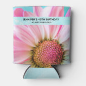 Mooie roze bloem close-up foto 40e verjaardag blikjeskoeler (Voorkant)