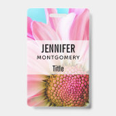 Mooie Roze Bloem Close-up Foto Badge (Achterkant)