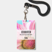 Mooie Roze Bloem Close-up Foto Badge (Achterkant met lanyard)