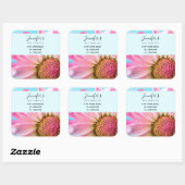Mooie roze bloem close-up foto business vierkante sticker (Vel)