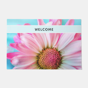 Mooie roze bloem close-up foto welkom deurmat