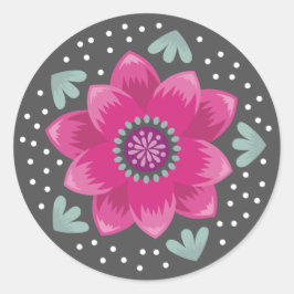 Mooie Roze Bloem Envelope Zegel