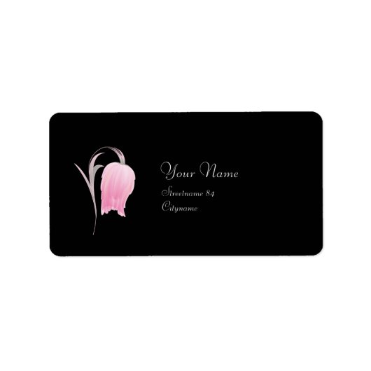 MOOIE ROZE BLOEM ETIKET (Voorkant)