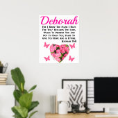 MOOIE ROZE BLOEM GEPERSONALISEERDE JEREMIA 29:11 POSTER (Thuiskantoor)