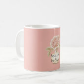 Mooie Roze Bloem in Blush Koffiemok (Voorkant links)