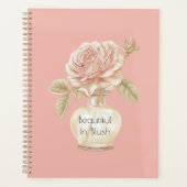 Mooie Roze Bloem in Blush Planner (Voorkant)
