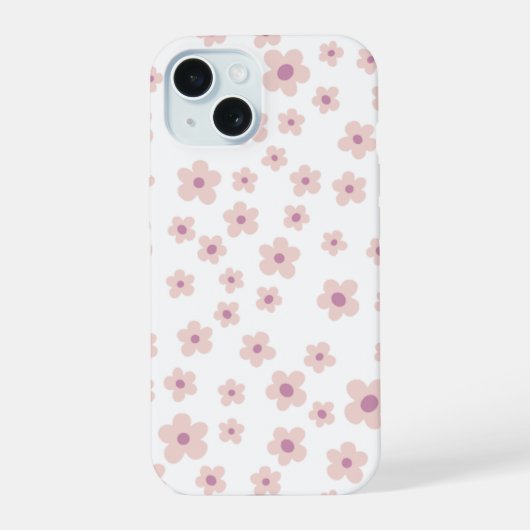 Mooie Roze Bloem iPhone Hoes – Esthetische Hoezen 15 Case (Achterkant)