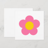 Mooie roze bloem kaart (Voorkant / Achterkant)