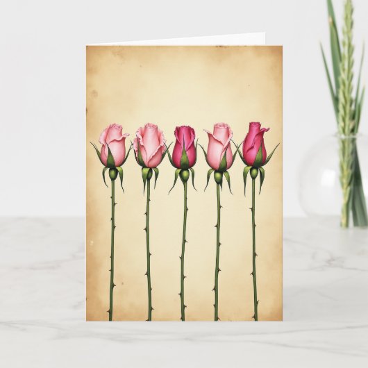 Mooie Roze Bloem Kaart (Voorkant)