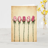 Mooie Roze Bloem Kaart (Gele Bloem)