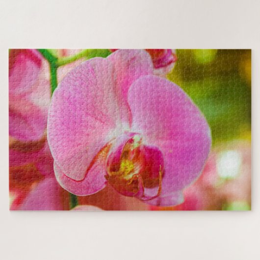 Mooie roze bloem legpuzzel (Horizontaal)