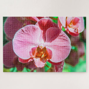 Mooie roze bloem legpuzzel