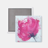 Mooie Roze Bloem Magneet (Voorkant / Achterkant)