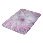 Mooie Roze Bloem Moderne Abstracte Fractal Kunst Badmat (Gekanteld)