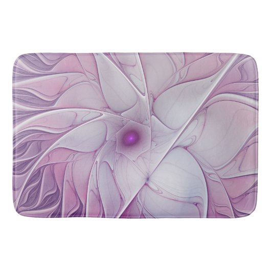Mooie Roze Bloem Moderne Abstracte Fractal Kunst Badmat (Voorkant)