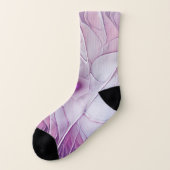 Mooie Roze Bloem Moderne Abstracte Fractal Kunst Sokken (Links - buitenkant)