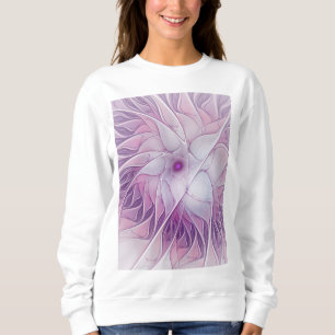 Mooie Roze Bloem Moderne Abstracte Fractal Kunst Trui