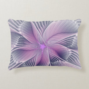 Mooie Roze Bloem Moderne Abstracte Fractale Kunst Accent Kussen