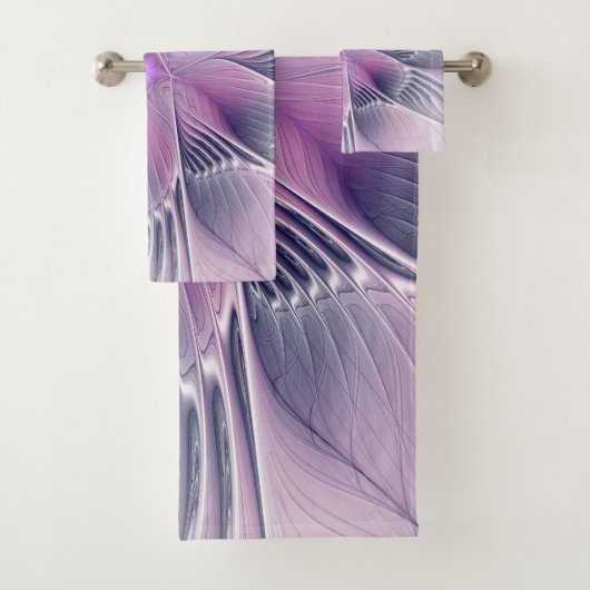 Mooie Roze Bloem Moderne Abstracte Fractale Kunst Bad Handdoek (Insitu)