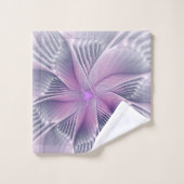 Mooie Roze Bloem Moderne Abstracte Fractale Kunst Bad Handdoek (Wasdoekje)