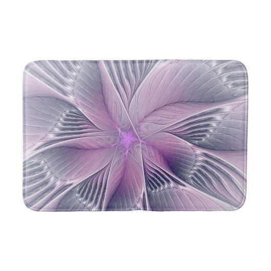 Mooie Roze Bloem Moderne Abstracte Fractale Kunst Badmat (Voorkant)
