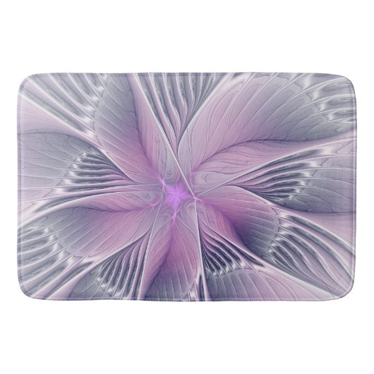 Mooie Roze Bloem Moderne Abstracte Fractale Kunst Badmat (Voorkant)