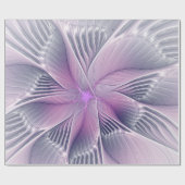 Mooie Roze Bloem Moderne Abstracte Fractale Kunst Cadeaupapier (Vlak)