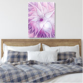 Mooie Roze Bloem Moderne Abstracte Fractale Kunst Canvas Afdruk (Insitu (Slaapkamer))